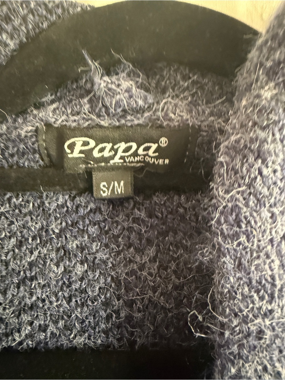 Papa Vancouver Nordic Fair Isle Hooded Long Cardigan Blue Pink S/M - Picture 3 of 7